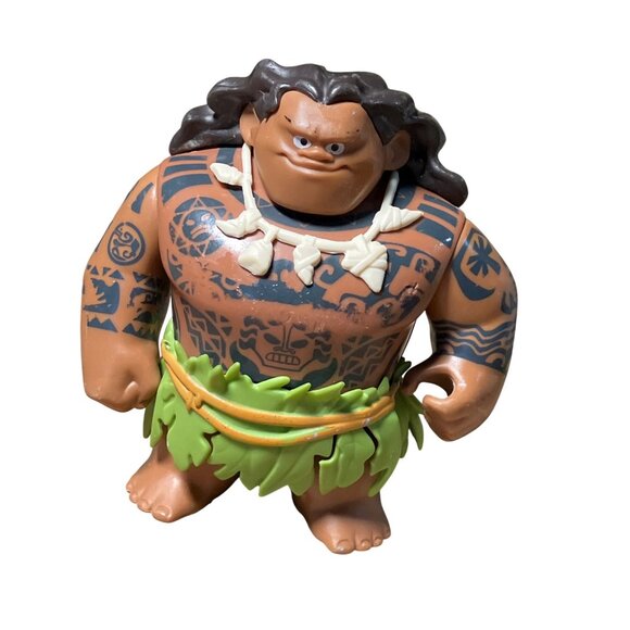 Disney Moana Maui Action Figure 3.75" Collectible Toy With Tattoo Details & Leaf - Picture 1 of 7
